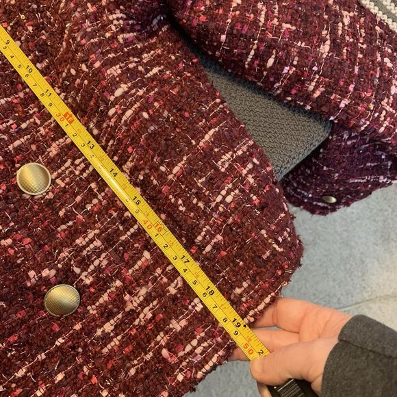 House of Harlow 1960 Tweed Blazer Cropped Pink Academia - Size Medium - Picture 12 of 13